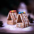 Christmas kitchen. background image cookies and oranges on the