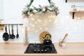 Christmas kitchen table in loft style Royalty Free Stock Photo