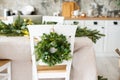 christmas kitchen table in loft style Royalty Free Stock Photo