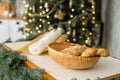 christmas kitchen table in loft style Royalty Free Stock Photo