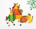 Christmas kitty and gifts Royalty Free Stock Photo