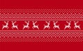 Knit seamless pattern. Christmas red print. Vector illustration Royalty Free Stock Photo