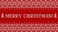 Christmas knitted banner. Horizontal greeting card