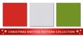 Christmas Knitted Pattern Collection. Realistic accurate knitted fabric texture. Perfect for textiles, backgrounds, and Royalty Free Stock Photo
