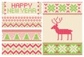 Christmas knitted pattern with deer set