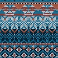 Christmas knitted pattern vector illustration of a seamless blue