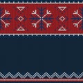 Christmas knitted pattern. Winter geometric seamless pattern. De