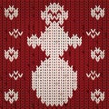 Christmas knitted snowman, vector