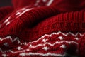 Christmas knitted winter sweater with pattern. Generative AI