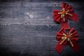 Christmas knots on wooden board copy space Royalty Free Stock Photo