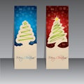 Christmas label design with green trees Royalty Free Stock Photo