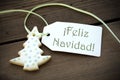 Christmas Label with Feliz Navidad