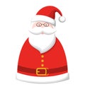 Christmas Label Icon with Santa Claus on White