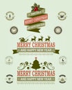 Christmas label, set Royalty Free Stock Photo