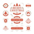 Christmas Labels and Badges Vector Design Royalty Free Stock Photo