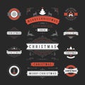 Christmas Labels and Badges Vector Design Royalty Free Stock Photo