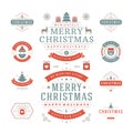 Christmas Labels and Badges Vector Design Royalty Free Stock Photo