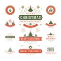 Christmas Labels and Badges Vector Design Royalty Free Stock Photo