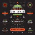 Christmas Labels and Badges Vector Design Elements Set. Royalty Free Stock Photo