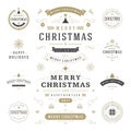 Christmas Labels and Badges Vector Design Elements Set. Royalty Free Stock Photo