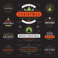 Christmas Labels and Badges Vector Design Elements Set. Royalty Free Stock Photo