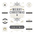 Christmas Labels and Badges Vector Design Elements Set. Royalty Free Stock Photo