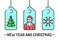 Christmas labels color line icons concept. Pictograms for web page, mobile app, promo
