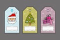 Christmas labels to mark gifts. A set of New Year`s tags Royalty Free Stock Photo