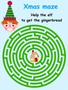 Christmas labyrinth for kids stock vector illustration