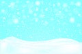 Christmas landscape with falling snowflakes. Royalty Free Stock Photo