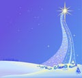 Christmas landscape illustration of the star