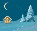 Christmas landscape illustrations Royalty Free Stock Photo