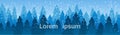 Christmas Landscape Snow Falling On Pine Trees Winter Horizontal Banner With Copy Space Royalty Free Stock Photo
