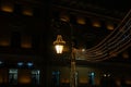 Christmas lantern, festive illumination of city streets Royalty Free Stock Photo