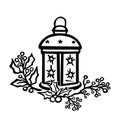 Christmas lantern silhouette Royalty Free Stock Photo