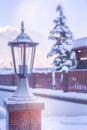Christmas lantern snow winter Royalty Free Stock Photo