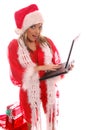 Christmas laptop Santa Royalty Free Stock Photo