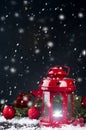 Christmas latern with decoration Royalty Free Stock Photo