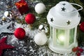Christmas latern with decoration Royalty Free Stock Photo