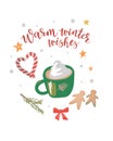 Christmas latte on a white background