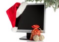 Christmas LCD monitor Royalty Free Stock Photo