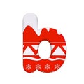 Christmas letter B - Lower-case 3d Santa Xmas font - Christmas, Santa Claus or winter concept