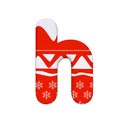 Christmas letter H - Lower-case 3d Santa Xmas font - Christmas, Santa Claus or winter concept