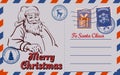 Christmas letter Santa Claus postcard retro Royalty Free Stock Photo