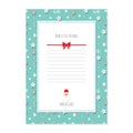 Christmas letter from Santa Claus template A4. Royalty Free Stock Photo