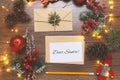 Christmas letter for Santa Claus, xmas traditional childrens mail to North Pole. Dear Santa Royalty Free Stock Photo