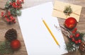 Christmas letter for Santa Claus, xmas traditional childrens mail to North Pole. Dear Santa