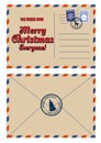 Christmas letter Santa postcard retro Royalty Free Stock Photo