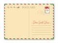 Christmas letter to Santa Claus. Vintage envelope, Christmas postcard template with Santa Claus, reindeer Royalty Free Stock Photo