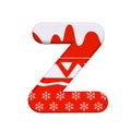 Christmas letter Z - Upper-case 3d Santa Xmas font - Christmas, Santa Claus or winter concept